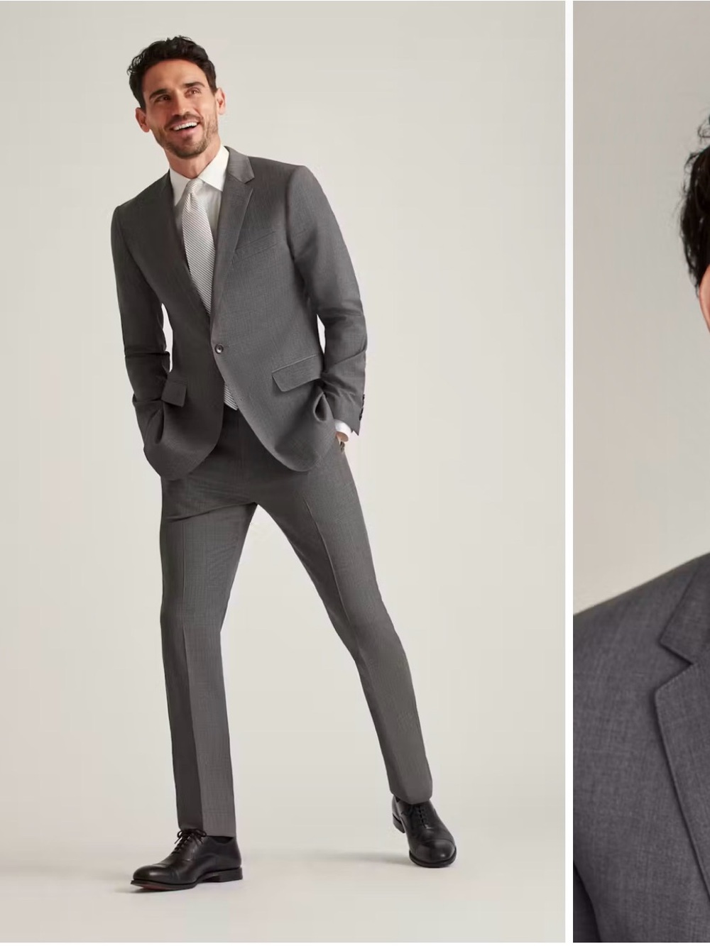 Bonobos Gray Wool Suit 40R Jacket 32x32 Pants Tailored Slim